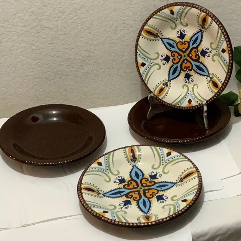 VIDA Eva Mendes for Espana Set of 4 Pasta Bowl Plates 9” B6